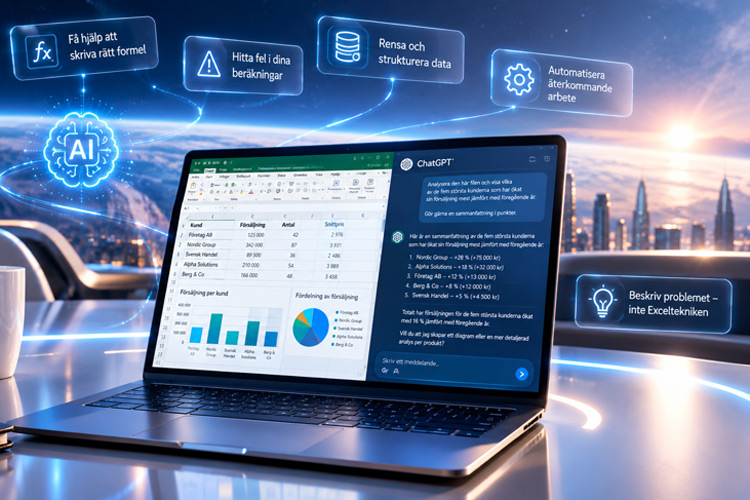 En dator med excel och ChatGPT